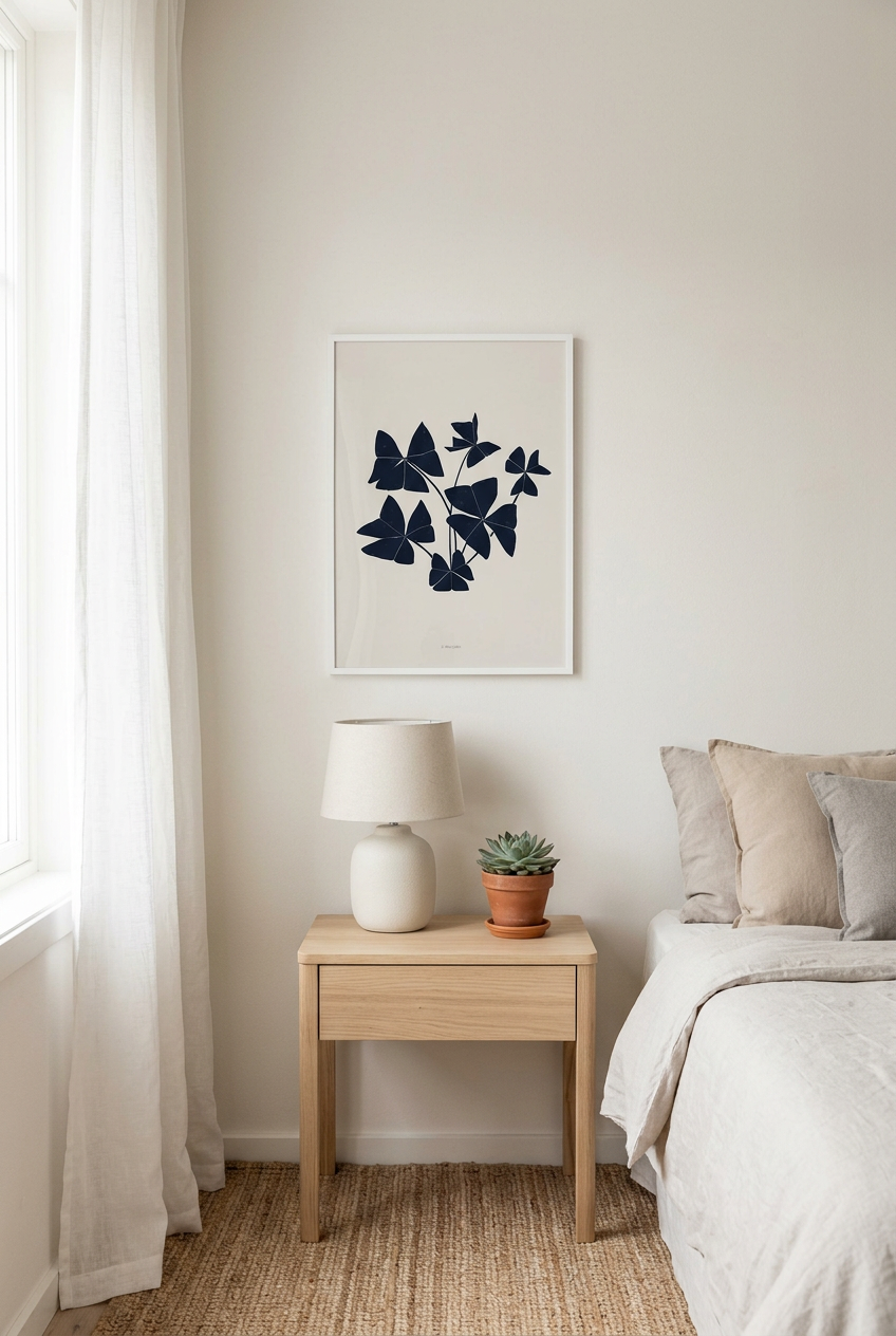 הדפס - Botanical silhouette - Oxalis triangularis (False shamrock)