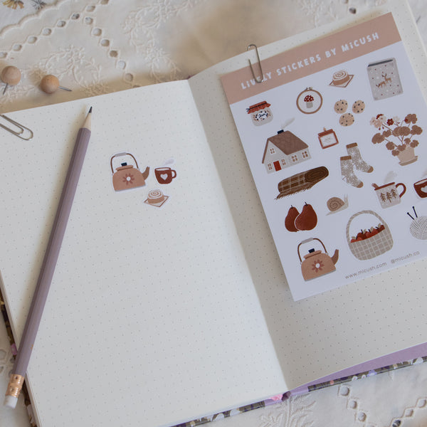 דף מדבקות - סתיו נעים