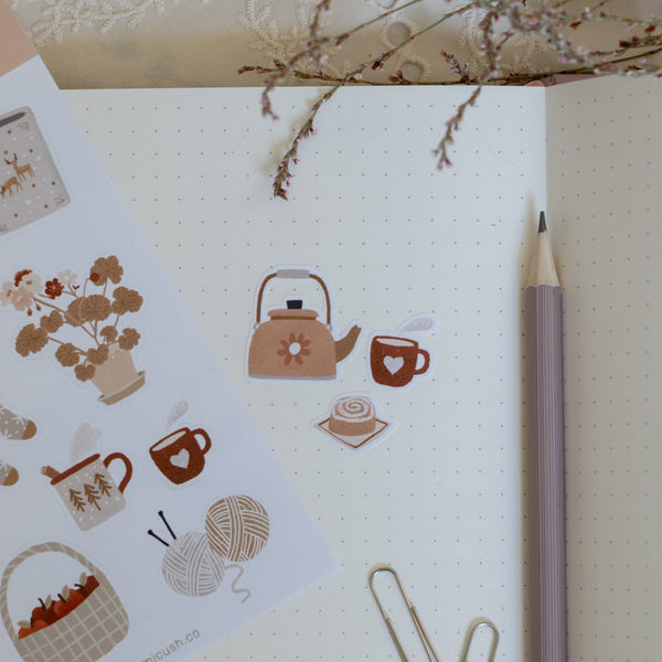 דף מדבקות - סתיו נעים