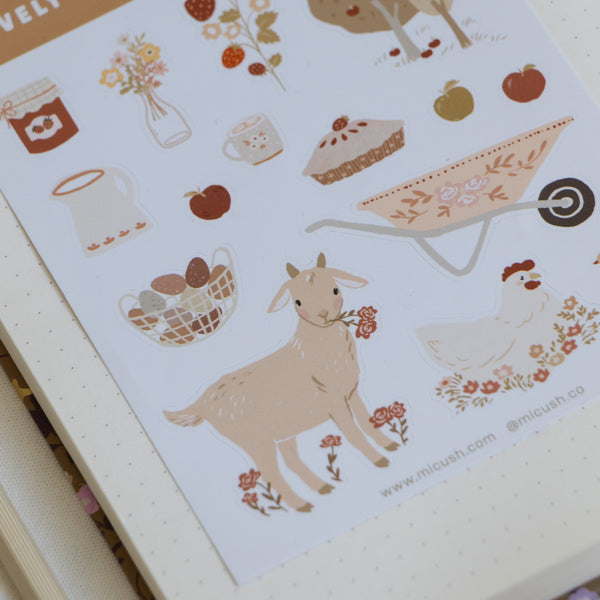 דף מדבקות - כפריות פשוטה