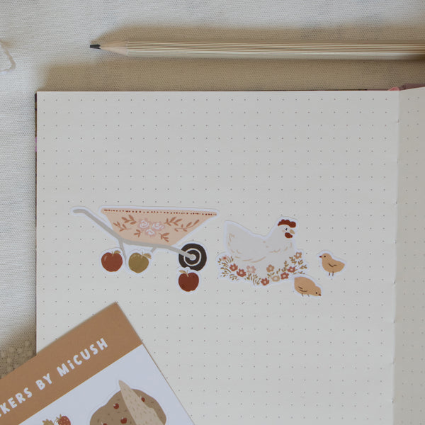 דף מדבקות - כפריות פשוטה