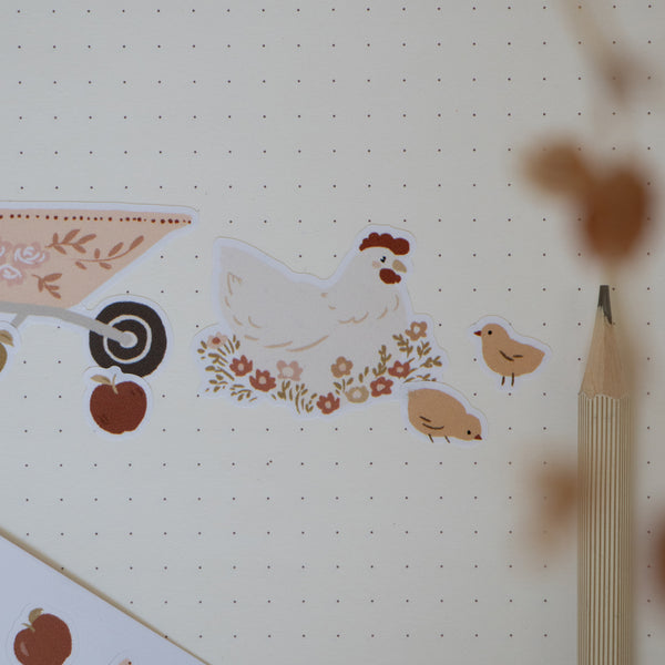 דף מדבקות - כפריות פשוטה