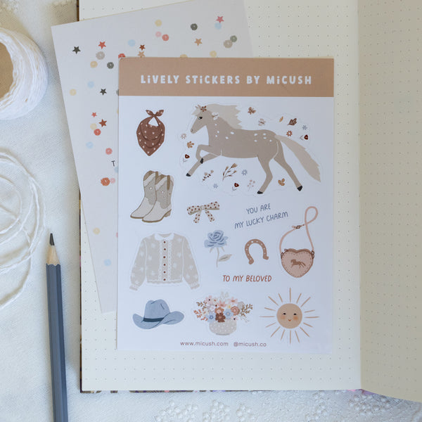 דף מדבקות - מערב פרוע ילדה