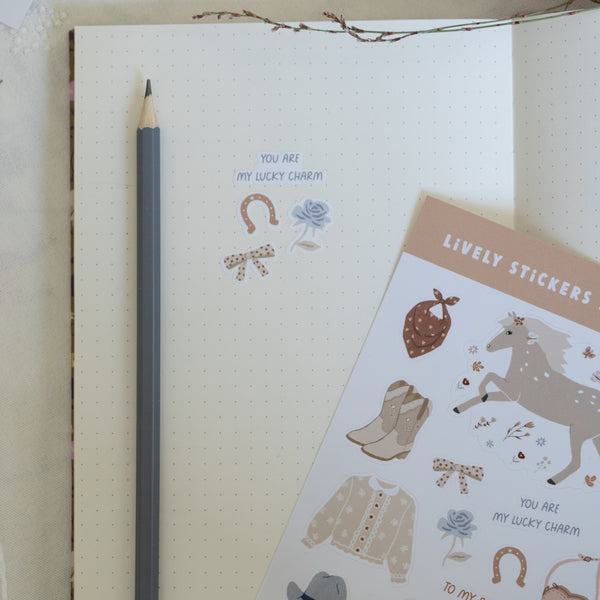 דף מדבקות - מערב פרוע ילדה