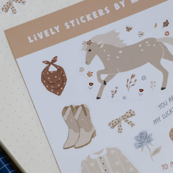 דף מדבקות - מערב פרוע ילדה