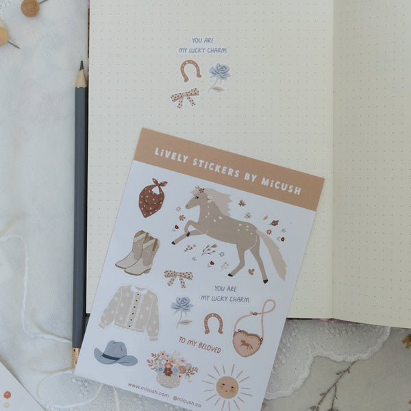 דף מדבקות - מערב פרוע ילדה