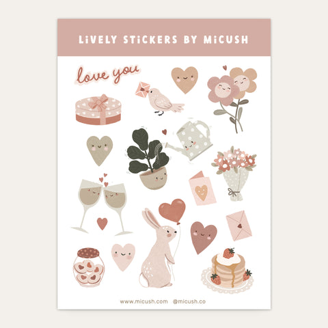 דף מדבקות - אהבה