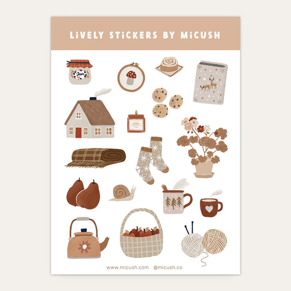 דף מדבקות - סתיו נעים