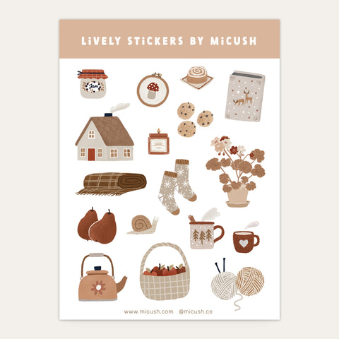 דף מדבקות - סתיו נעים