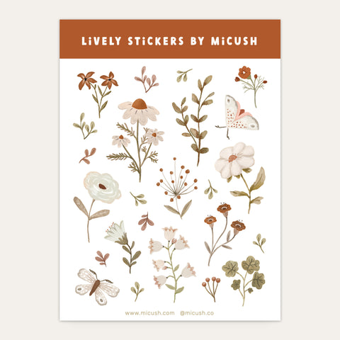 דף מדבקות - פריחה אביבית