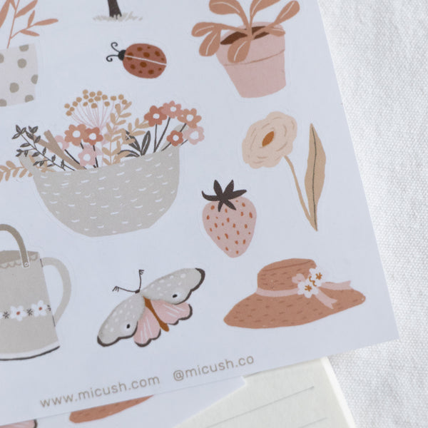 דף מדבקות - גינה כפרית