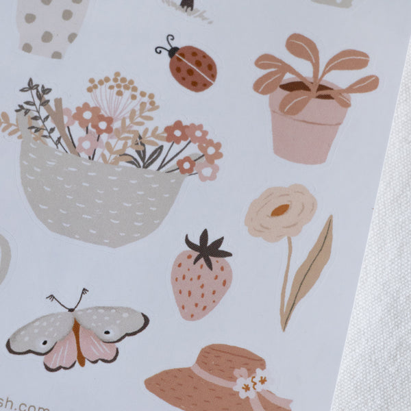 דף מדבקות - גינה כפרית