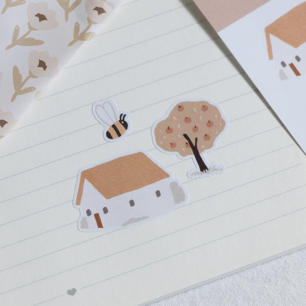 דף מדבקות - גינה כפרית