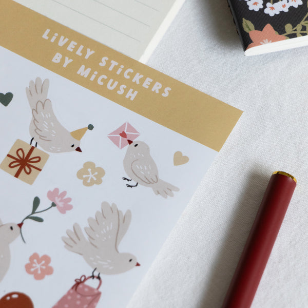 דף מדבקות - יום הולדת ציפורים