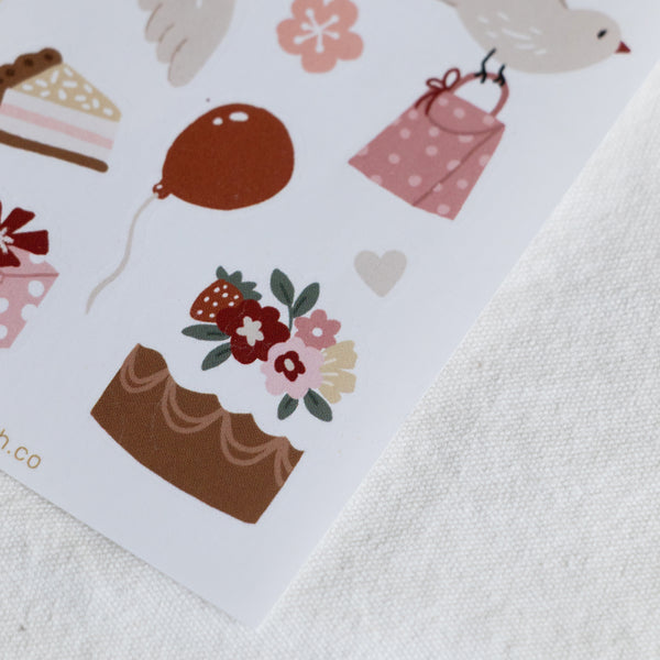 דף מדבקות - יום הולדת ציפורים