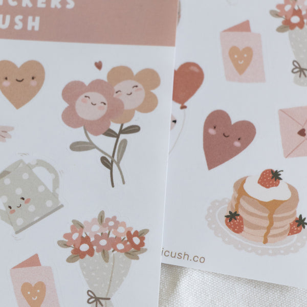 דף מדבקות - אהבה