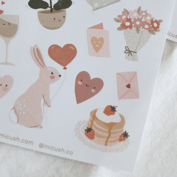 דף מדבקות - אהבה