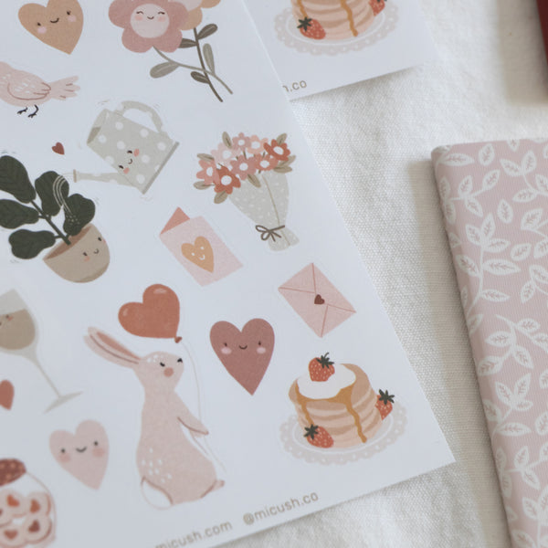 דף מדבקות - אהבה