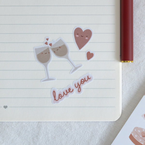 דף מדבקות - אהבה