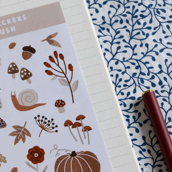 דף מדבקות - טבע סתווי