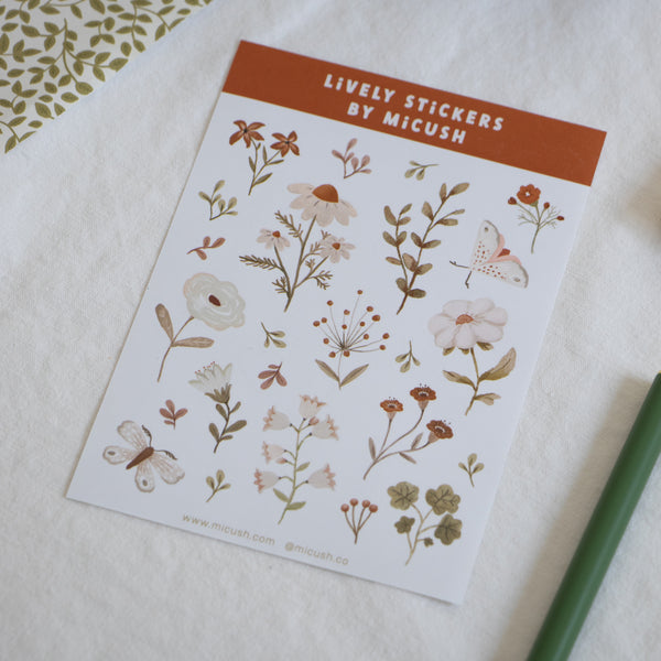 דף מדבקות - פריחה אביבית