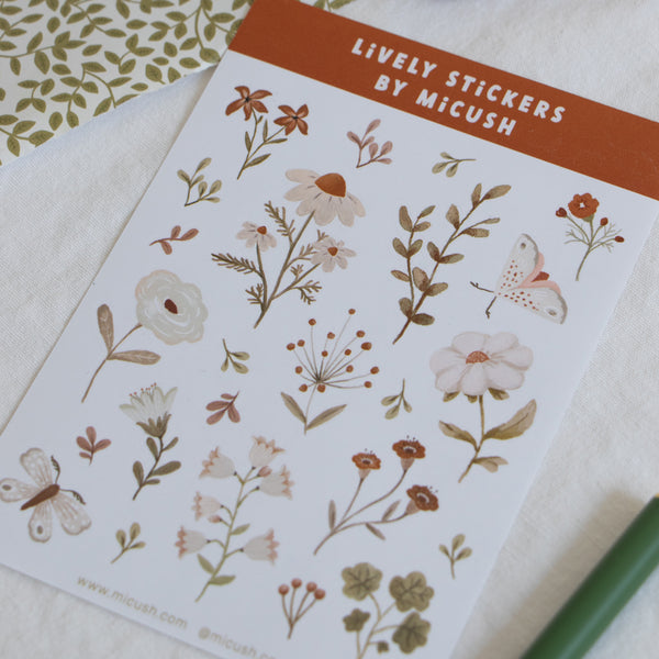 דף מדבקות - פריחה אביבית