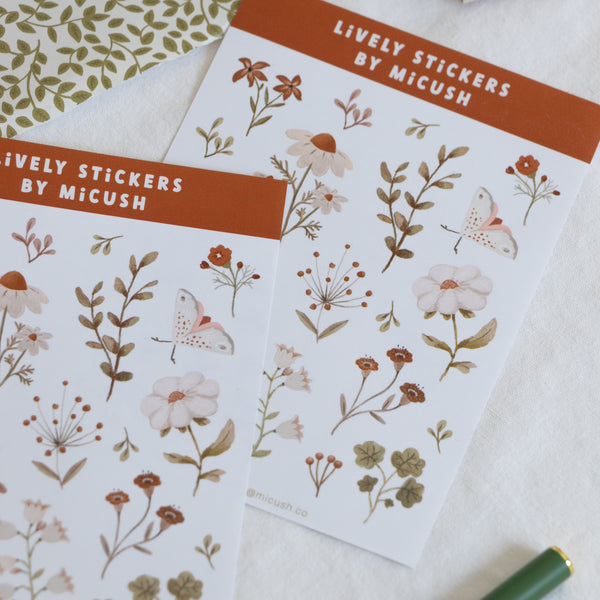 דף מדבקות - פריחה אביבית