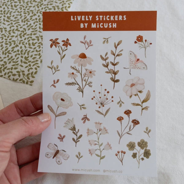 דף מדבקות - פריחה אביבית