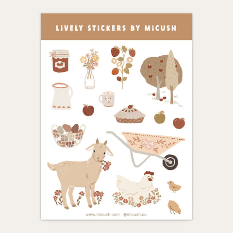 דף מדבקות - כפריות פשוטה