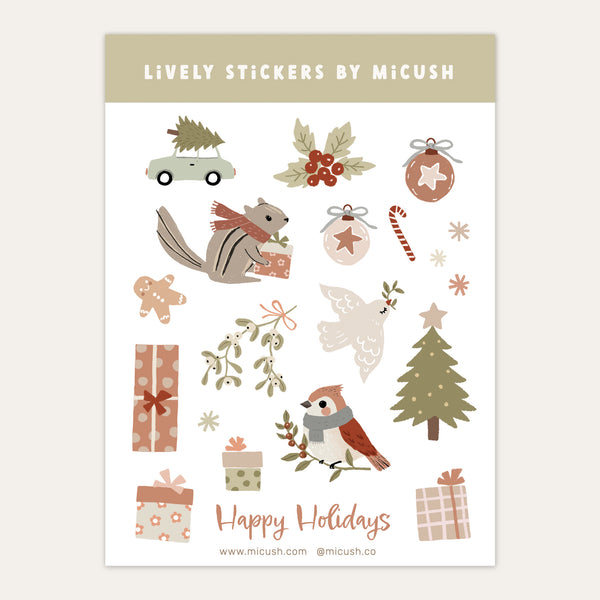 דף מדבקות - כריסמס