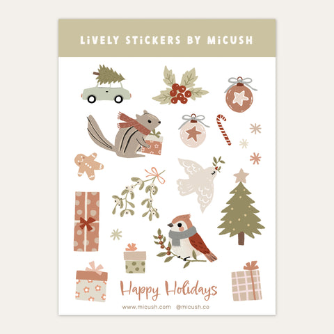 דף מדבקות - כריסמס