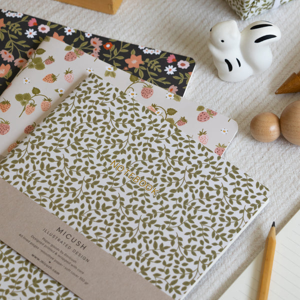 מחברת תפורה - Green Leaves