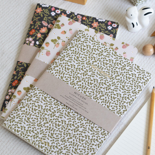 מחברת תפורה - Green Leaves