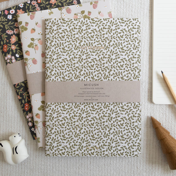 מחברת תפורה - Green Leaves