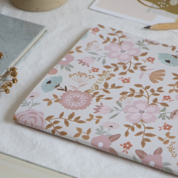 מחברת תפורה - Spring Retro Flowers