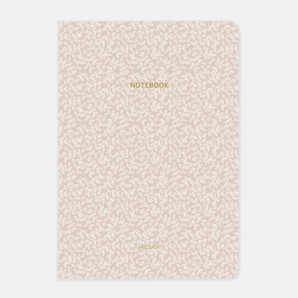 מחברת תפורה - Pink Leaves