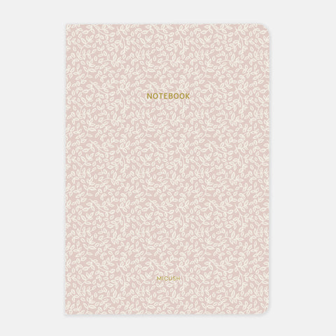 מחברת תפורה - Pink Leaves