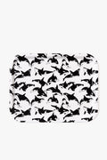 מגש עץ - Black and White Orcas Pattern