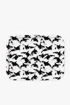 מגש עץ - Black and White Orcas Pattern