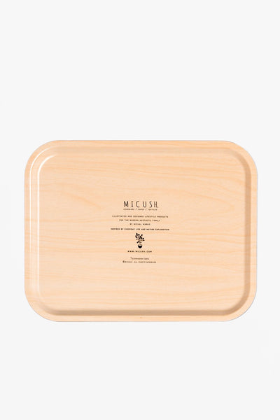 מגש עץ - Black and White Orcas Pattern