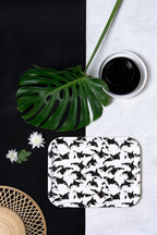מגש עץ - Black and White Orcas Pattern