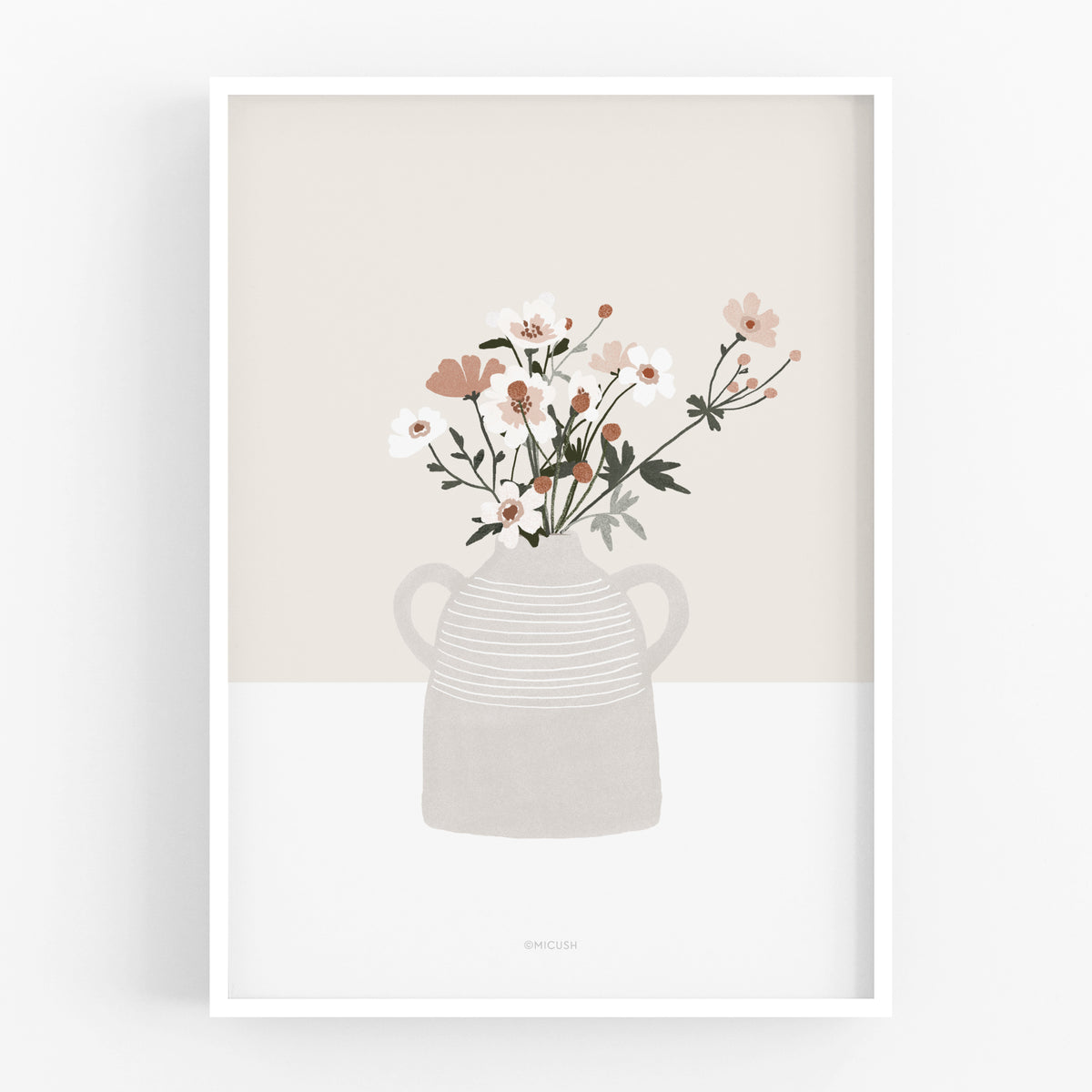 הדפס - Pottery and Flowers - Anemone