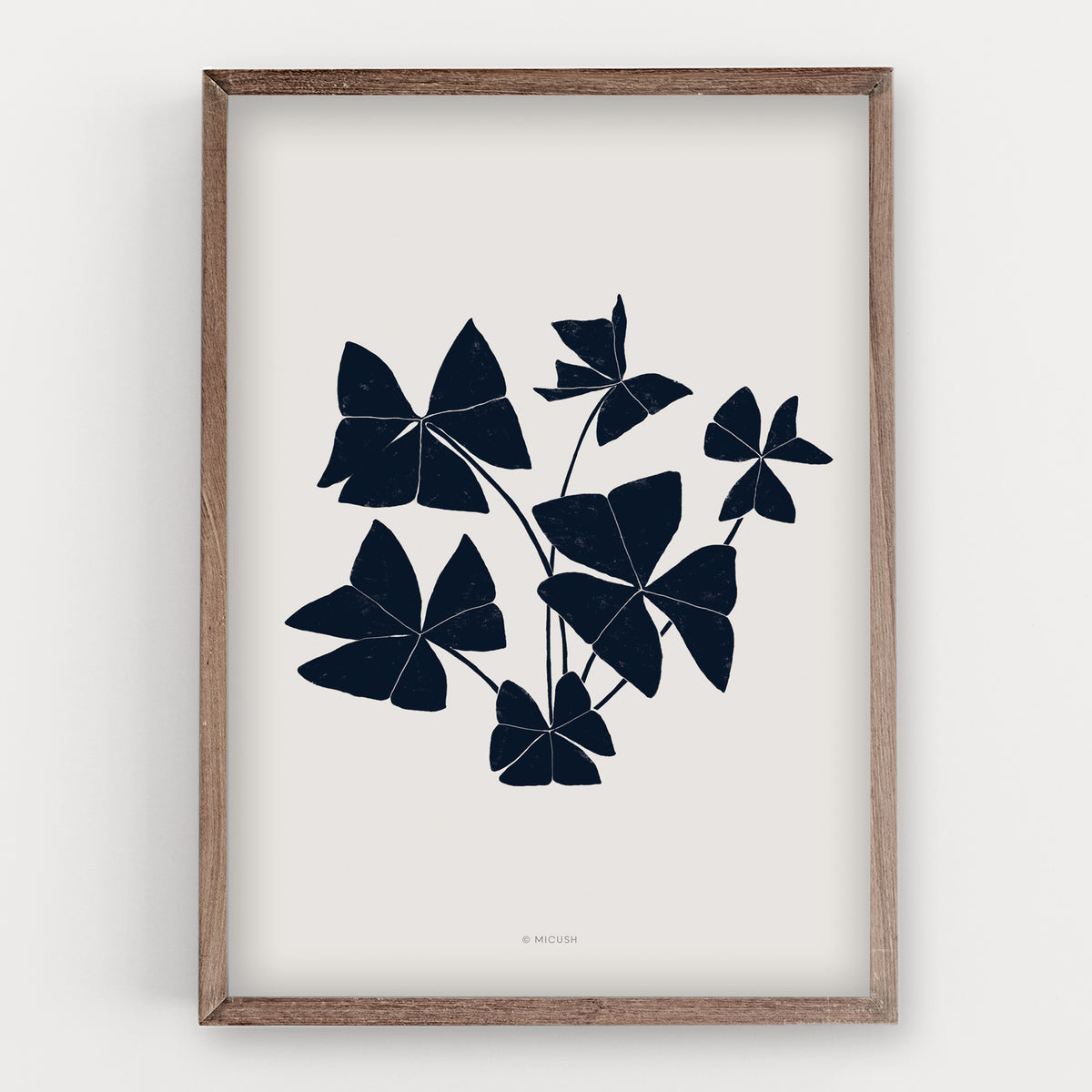 הדפס - Botanical silhouette - Oxalis triangularis (False shamrock)