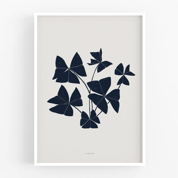 הדפס - Botanical silhouette - Oxalis triangularis (False shamrock)