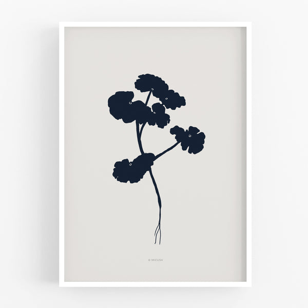 הדפס - Botanical silhouette - Pelargonium plant