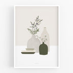 הדפס - Pottery and Flowers - Olive Branch