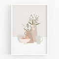 הדפס - Pottery and Flowers - Spring Table