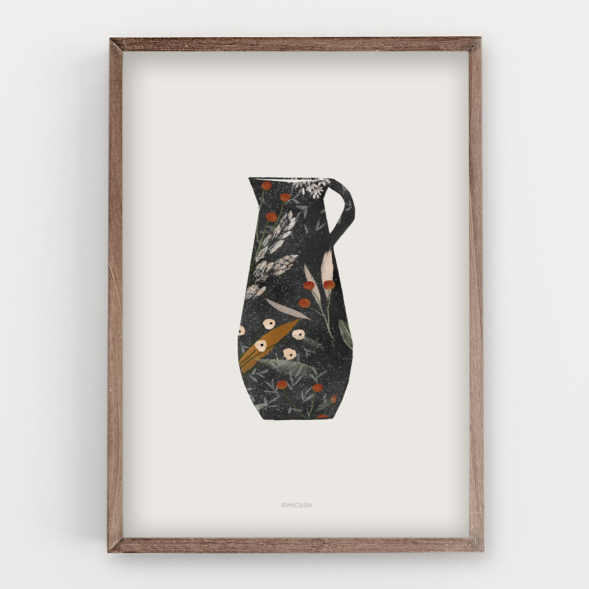 הדפס - Black Floral Vase