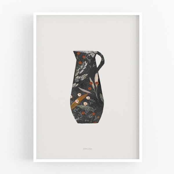 הדפס - Black Floral Vase
