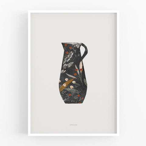 הדפס - Black Floral Vase